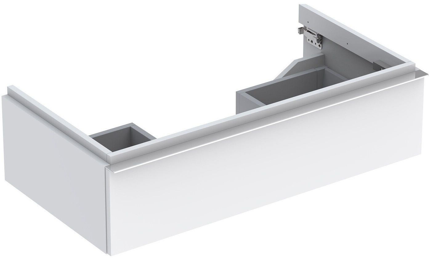 Meuble bas pour lavabo Geberit iCon 90 cm avec un tiroir en blanc laqué ultra-brillant