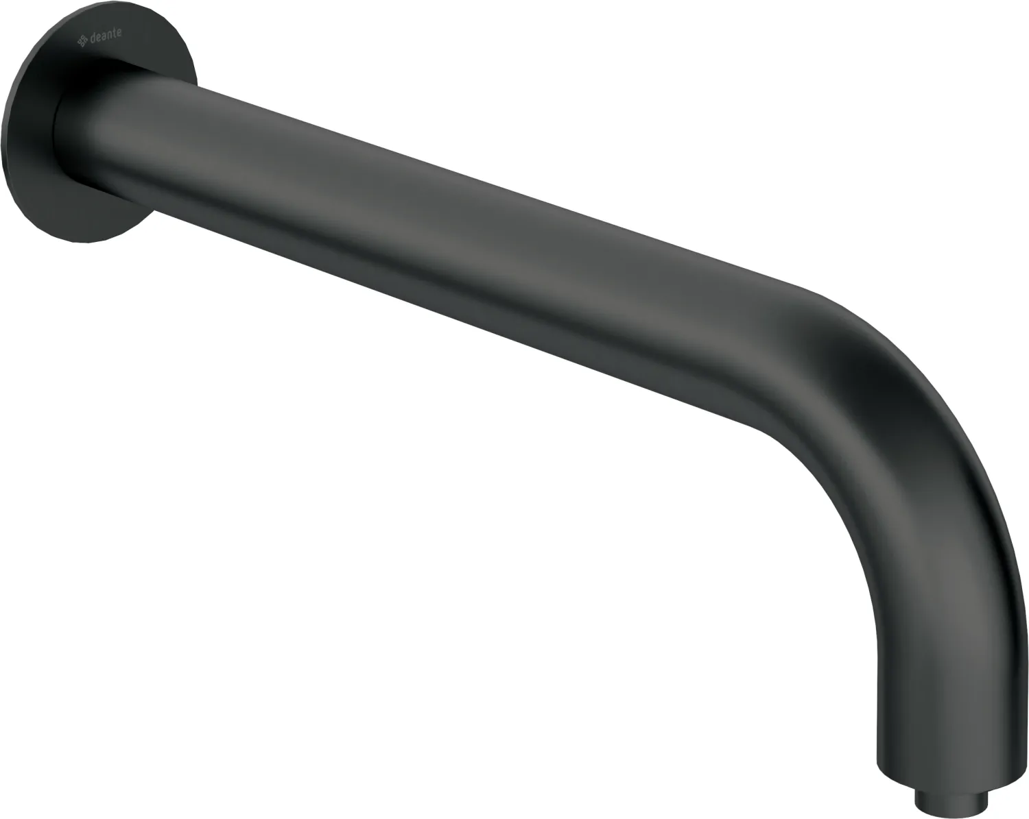 ​Bras de douche mural Deante Silia 380 mm avec rosace ronde en noir mat