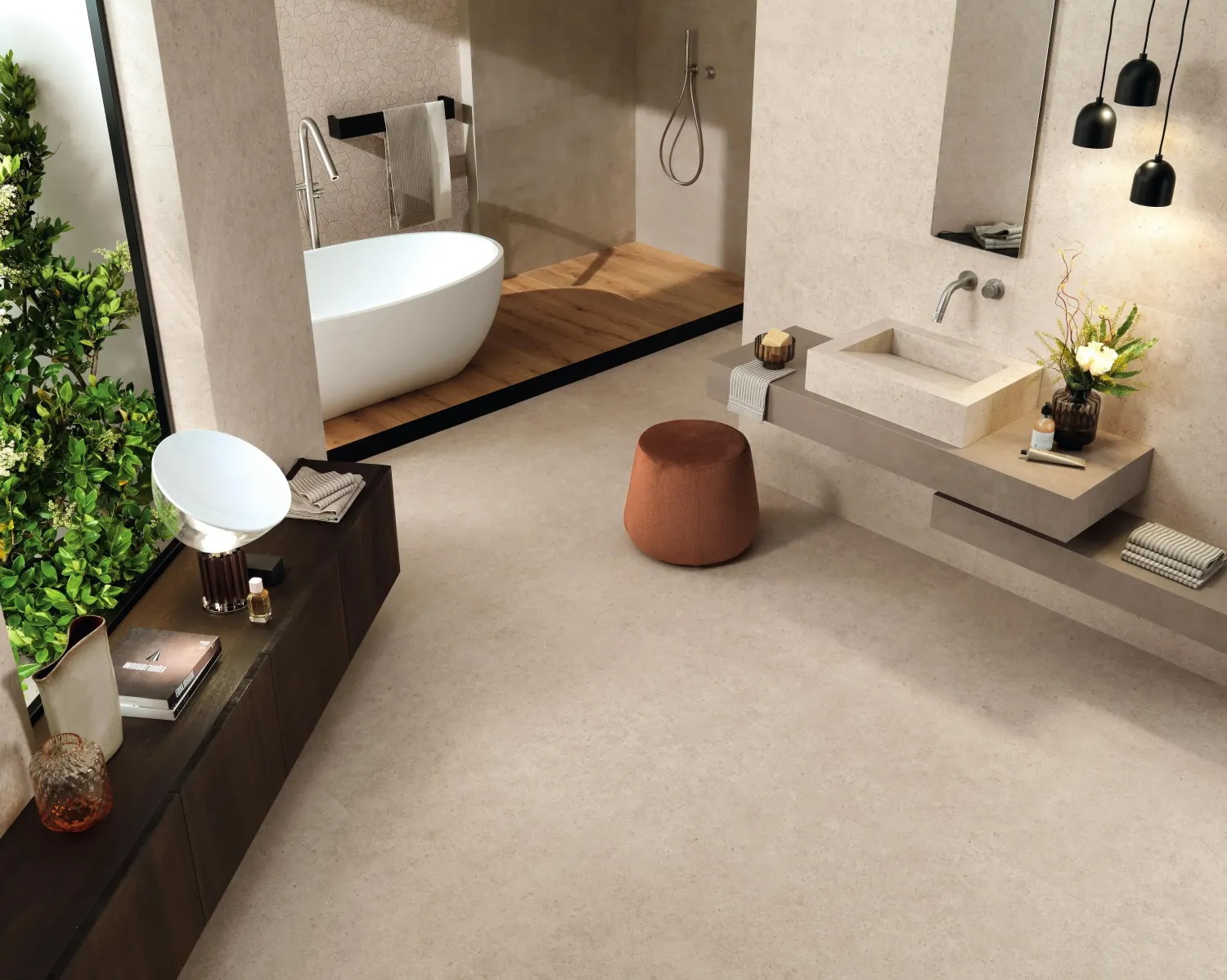 Grès cérame Boost Stone Ivory mat 120 x 278 cm - Atlas Concorde