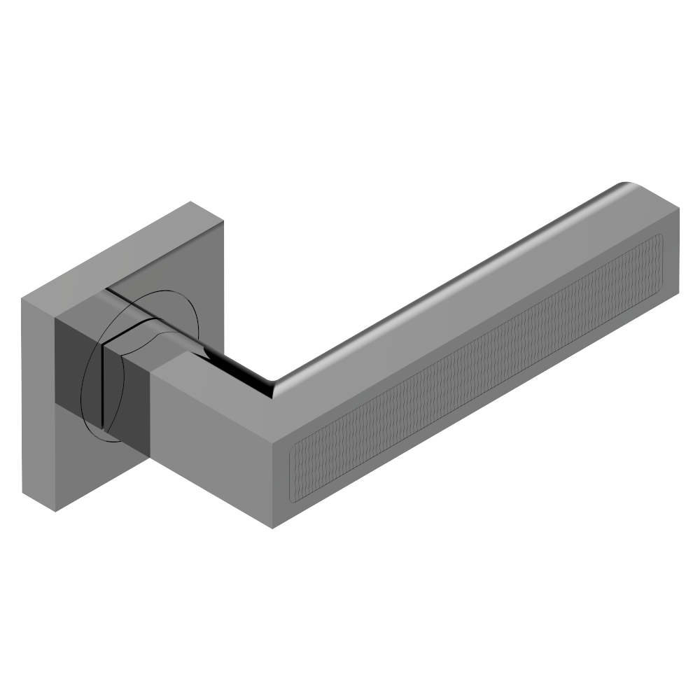 Paire de poignées de porte collection Genève insert guilloché wave​ THG Paris en PVD graphite