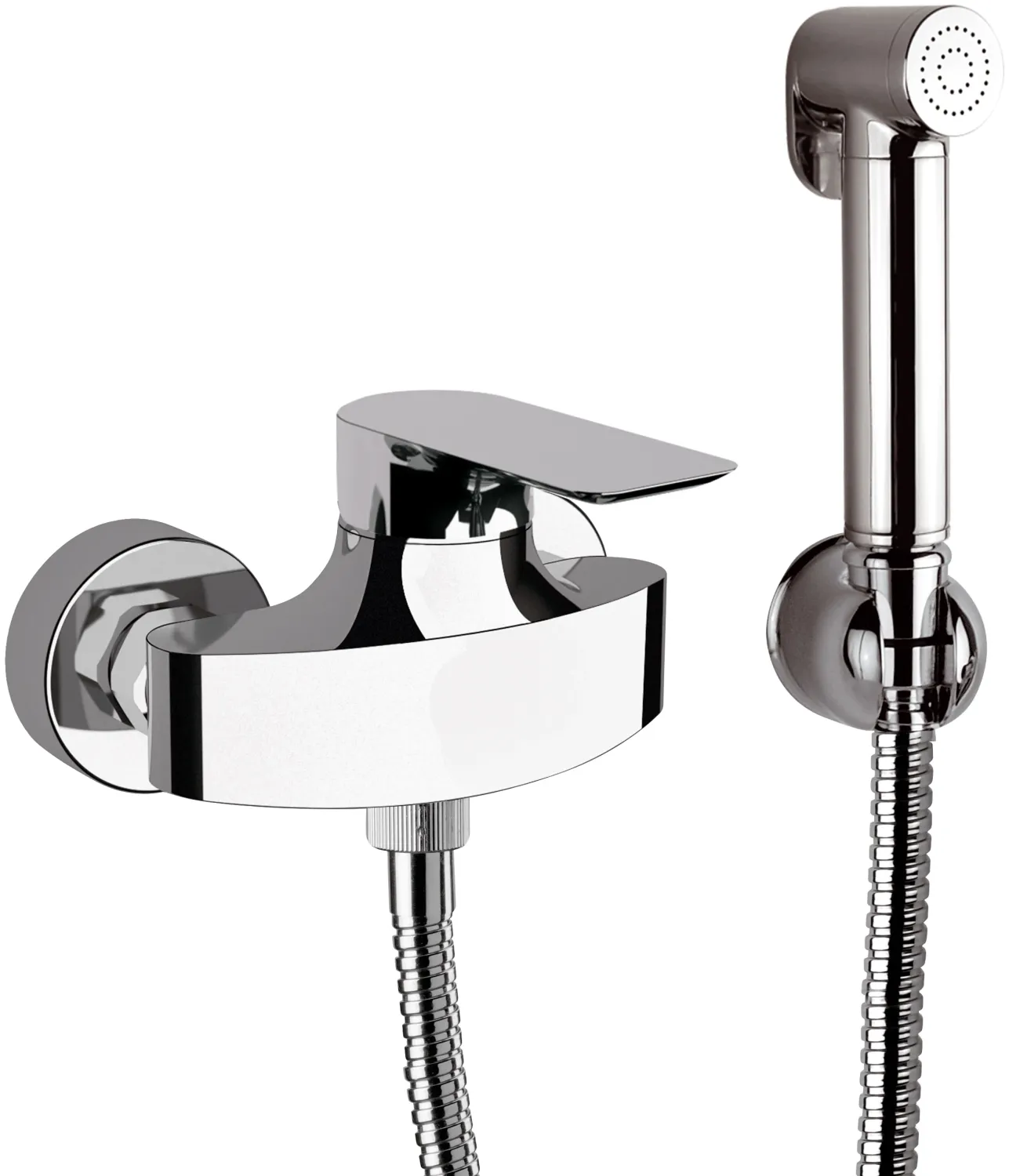 Ensemble hygiénique de WC avec mitigeur apparent Remer Infinity en laiton chromé