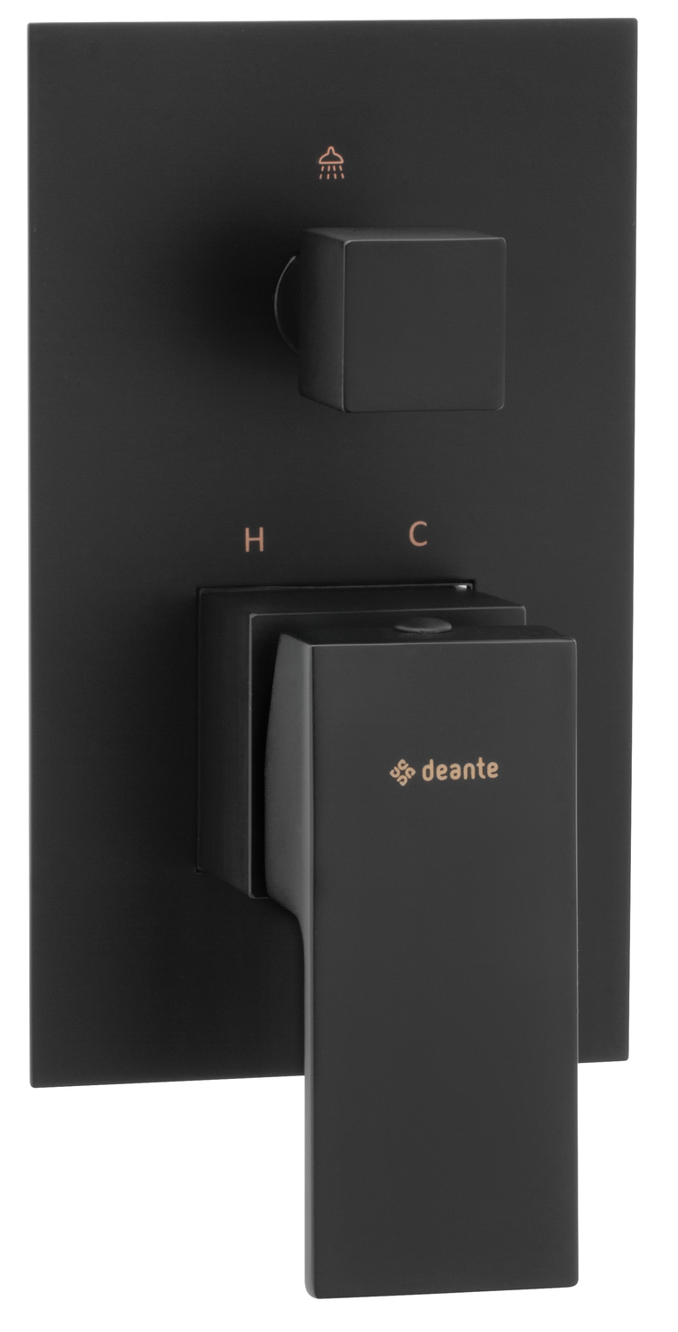 Mitigeur de douche encastré Deante Anemon avec commutateur de douche en noir mat