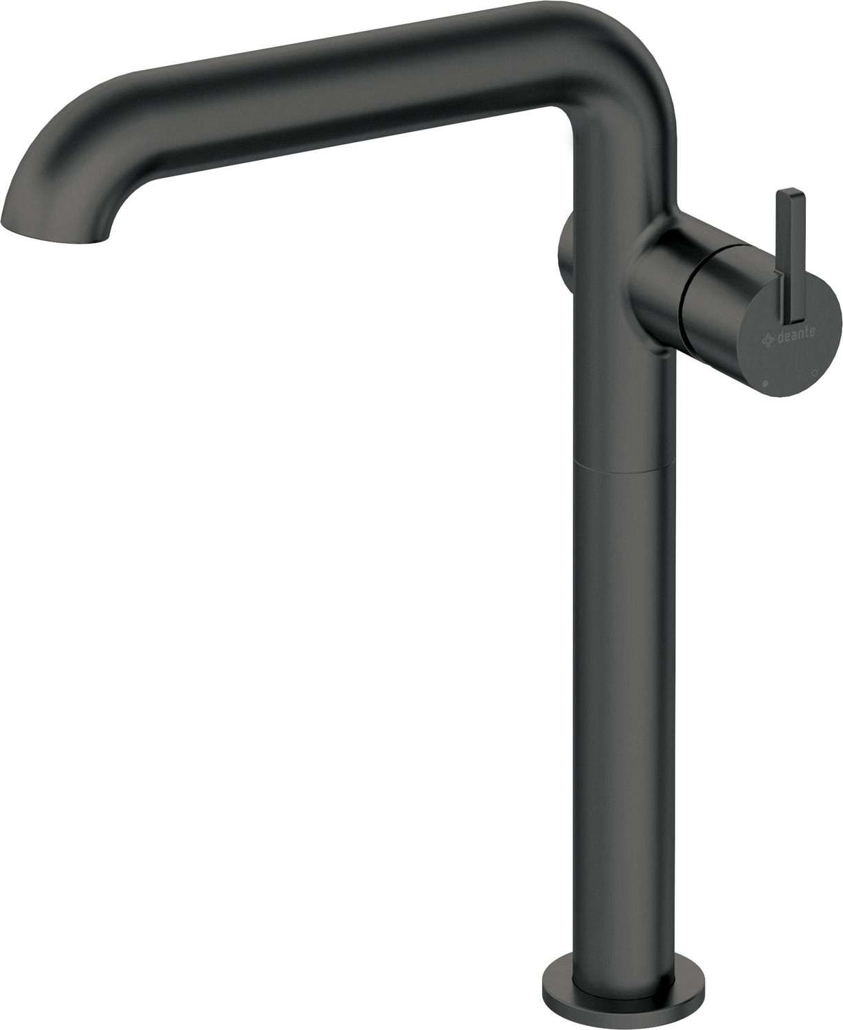 Mitigeur de lavabo rehaussé Deante Silia 265 sans bonde en noir mat