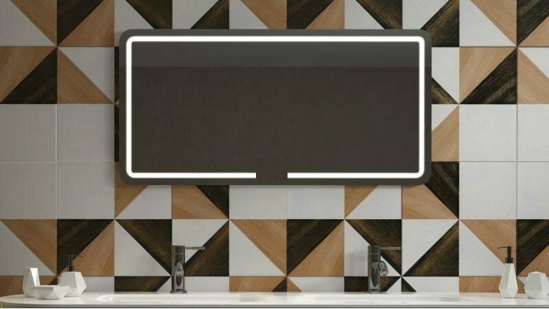 Miroir de salle de bains LED SBA série Mirage (80 à 100 cm) x 60 cm avec sablage