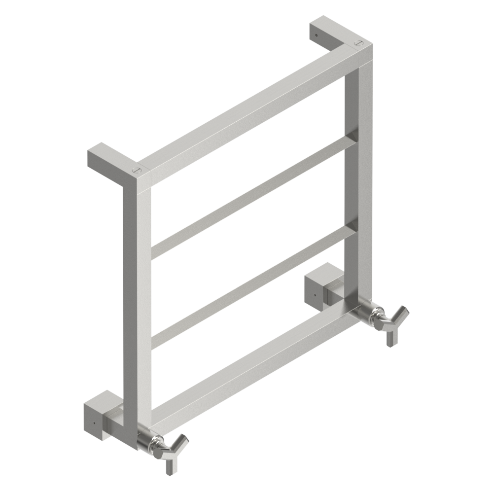Radiateur sèche-serviettes à 4 barres Collection Les ondes THG Paris en PVD nickel mat