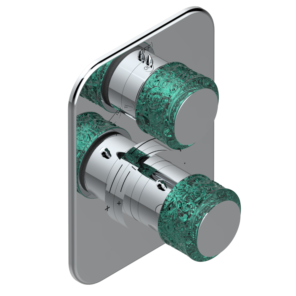 Set de finition THG pour douche thermostatique à encastrer 2 fonctions avec inverseur - Collection &quot;New Island&quot;