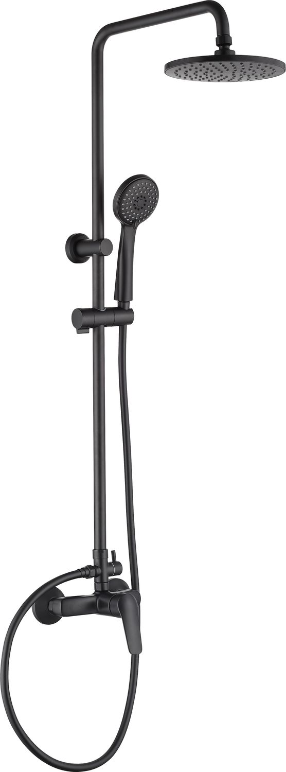 Colonne de douche Showerpipe Neo Boro 200 avec mitigeur mécanique en noir mat