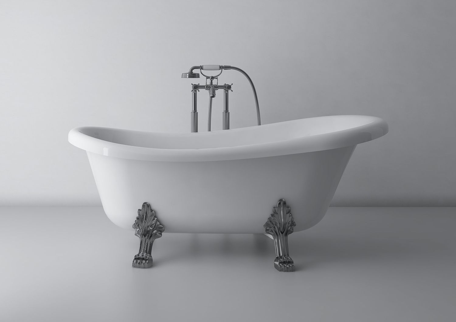 Baignoire en îlot Elemento avec pattes de lion - Série Romancia - 168 x 76 cm