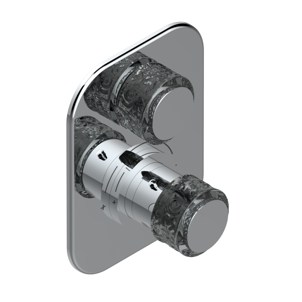 Set de finition THG pour douche thermostatique à encastrer avec un robinet d&#39;arrêt - Collection &quot;New Paradise&quot;