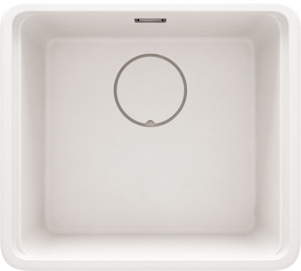 Évier de cuisine encastrable simple bac granit Deante Momi 50 x 45 cm en alabaster avec vidage manuel