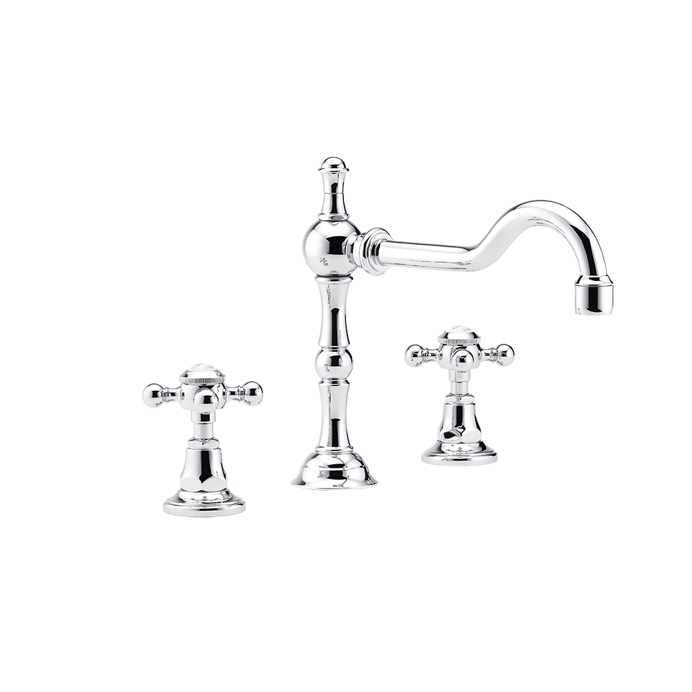 Mélangeur de lavabo 3 trous THG avec vidage pour serrage marbre - Collection &quot;1900&quot;