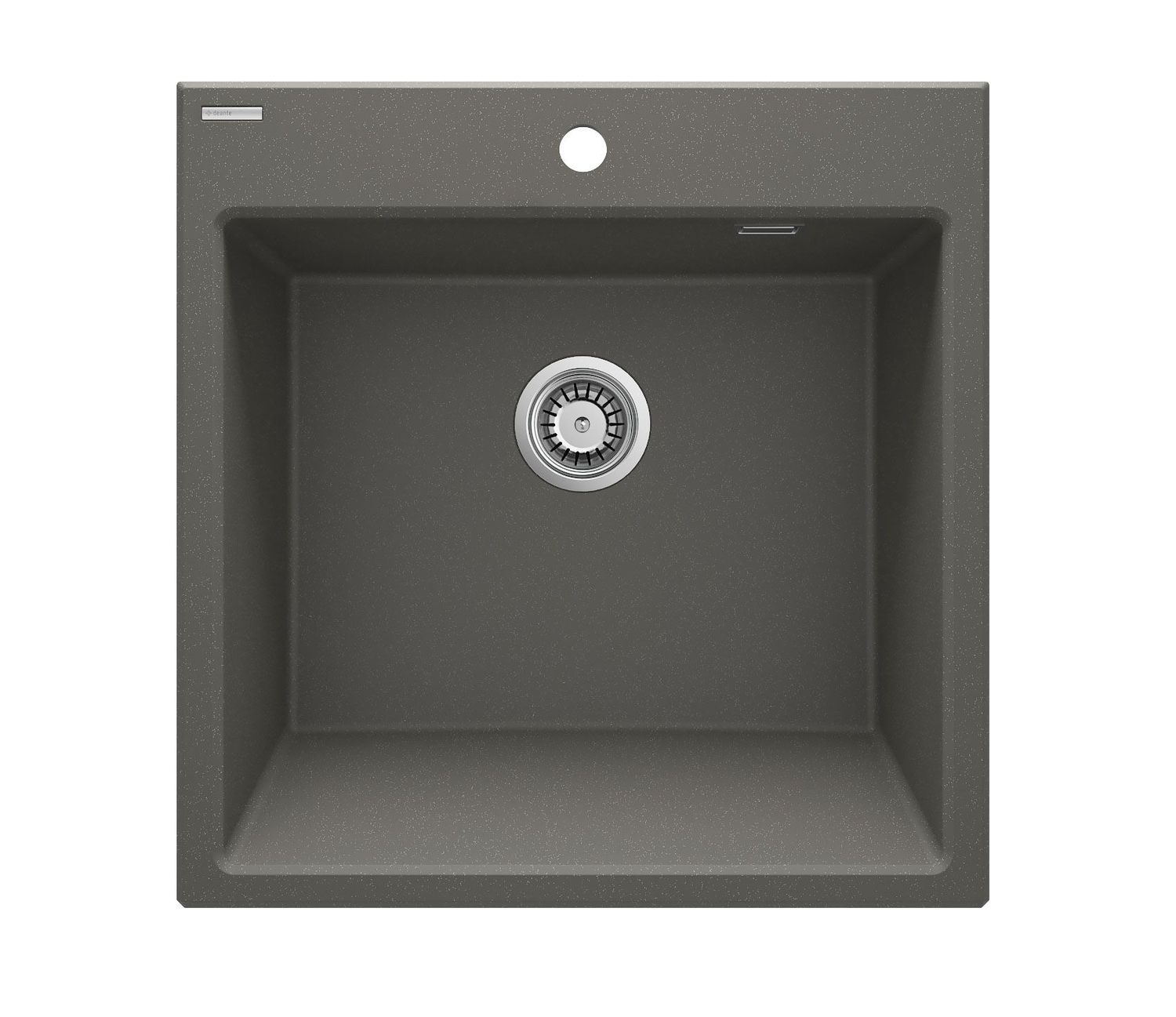Évier de cuisine encastrable simple bac granit Deante Eridan 60 x 61 cm en anthracite métallisé avec vidage automatique