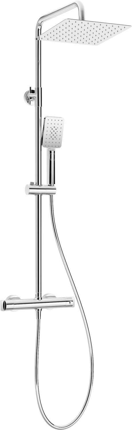 Colonne de douche carré Deante avec mitigeur thermostatique en chromé