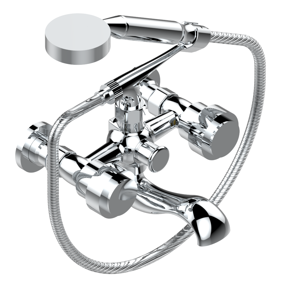 Mélangeur de bain / douche THG avec douchette et flexible - Collection &quot;Diplomate&quot;