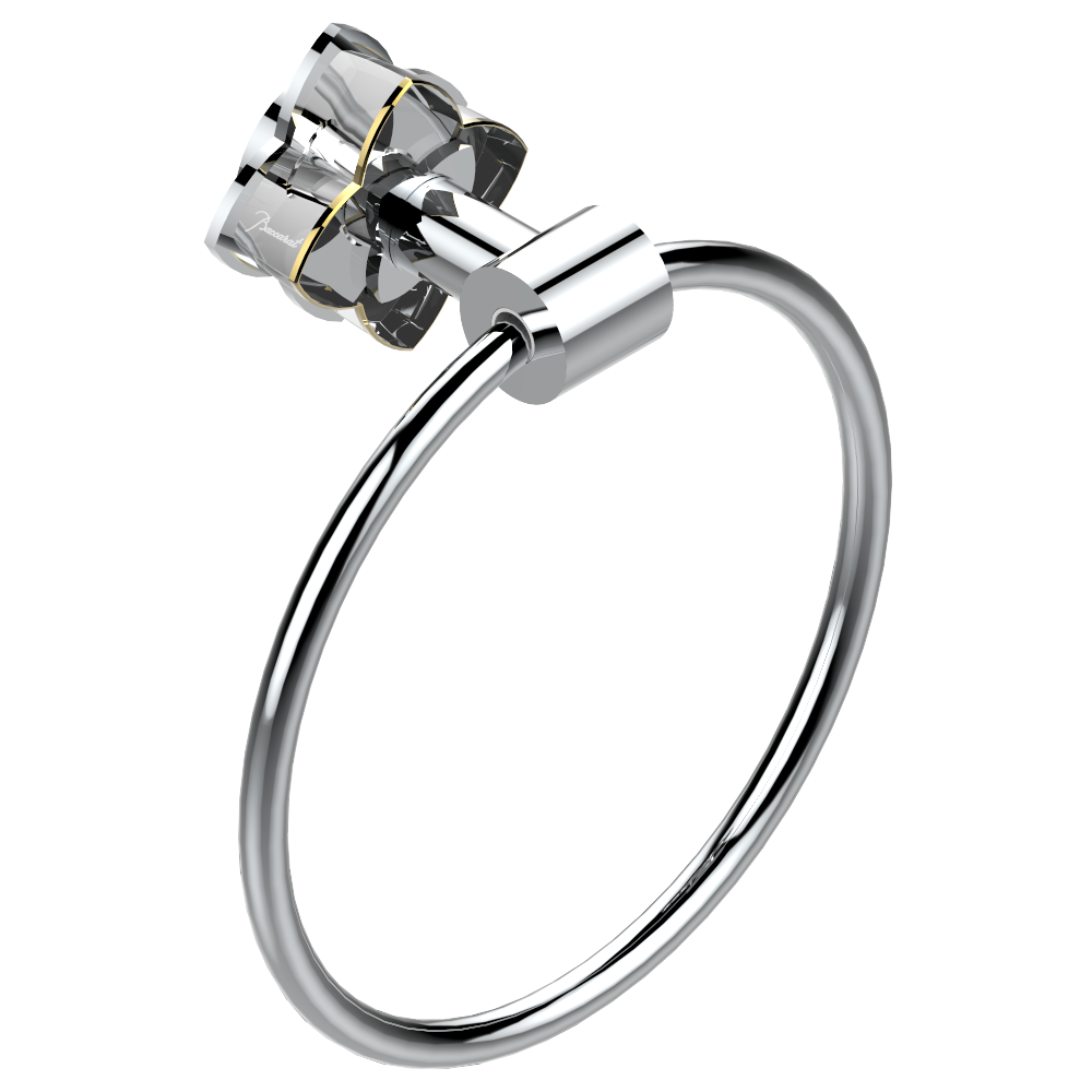 Anneau porte-serviette THG - Collection &quot;Pétale de Cristal Clair avec liseré doré&quot;