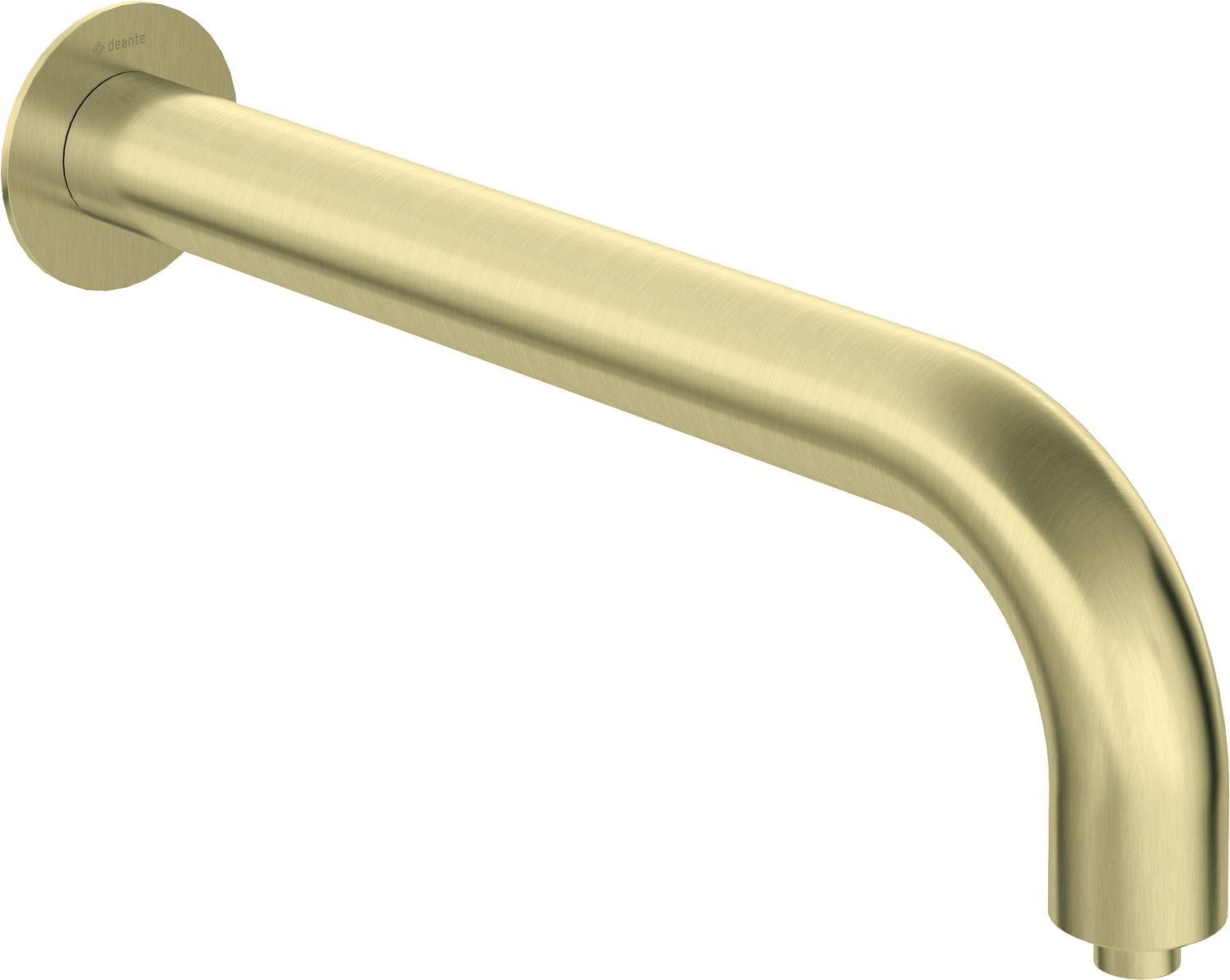 ​Bras de douche mural Deante Silia 380 mm avec rosace ronde  en or brossé