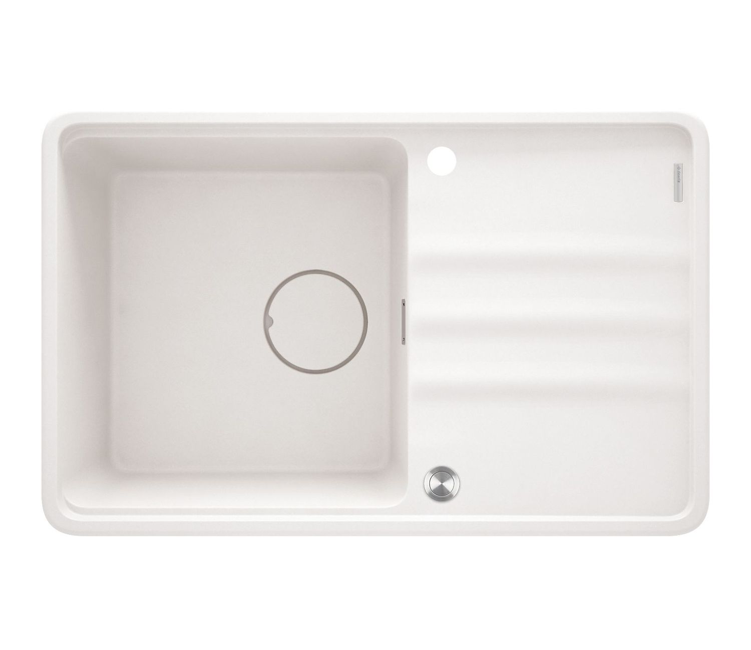Évier de cuisine encastrable simple bac avec égouttoir granit Deante Momi 78 x 50 cm en alabaster avec vidage automatique
