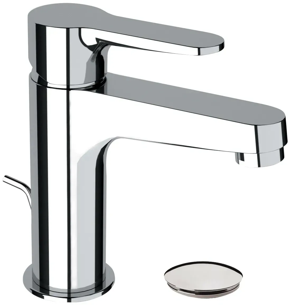 Mitigeur de lavabo Remer Winner 100 en laiton chromé avec tirette et vidage