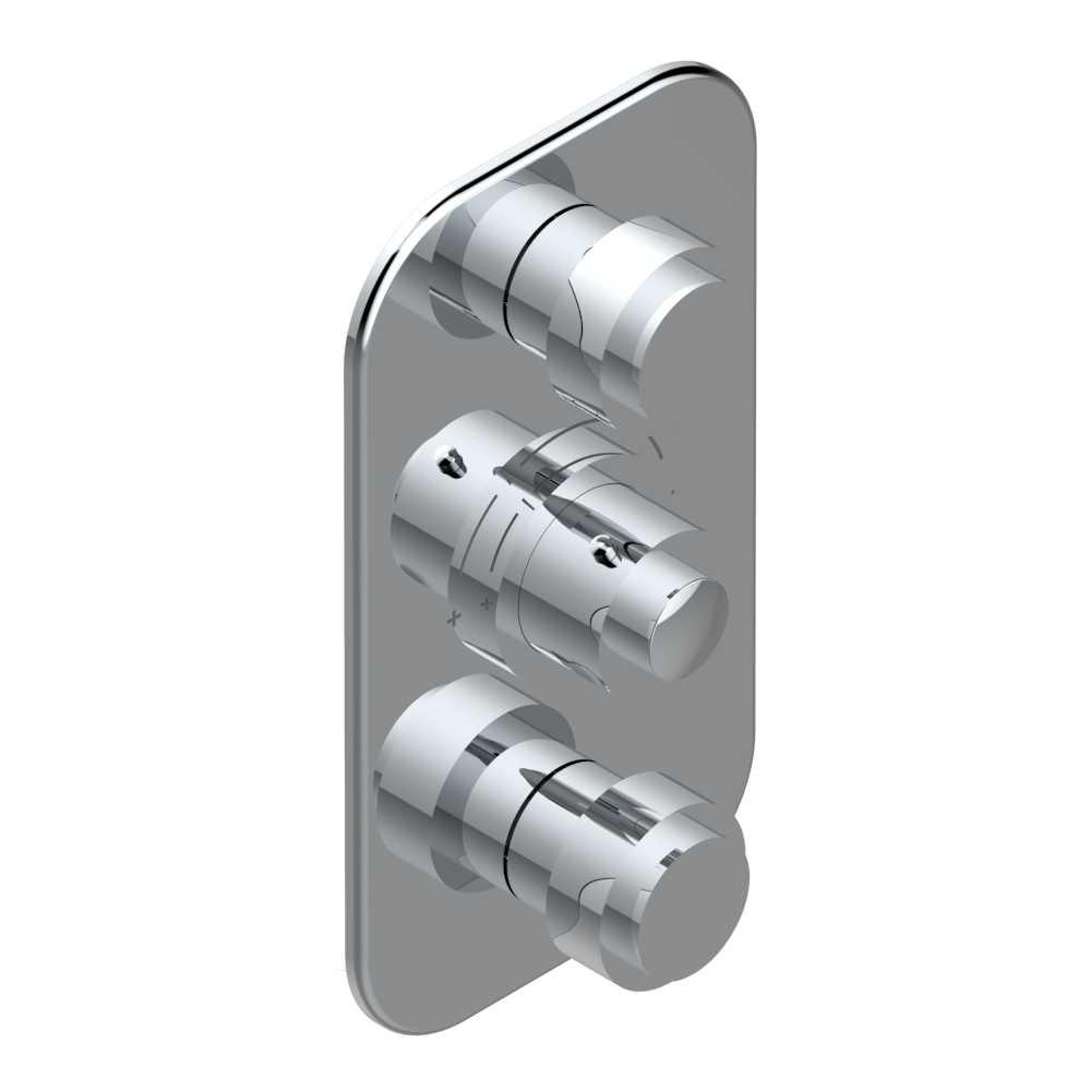 Set de finition THG pour douche thermostatique à encastrer avec deux robinets d&#39;arrêt - Collection &quot;Diplomate&quot;