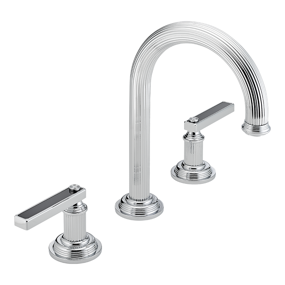Mélangeur de lavabo 3 trous THG avec vidage - Collection &quot;Grand Central Onyx noir&quot;