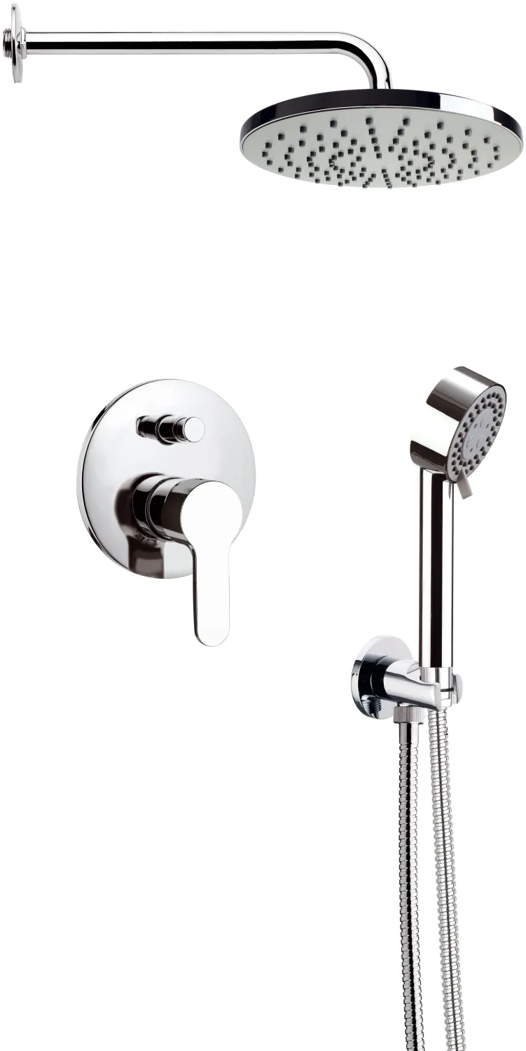 Ensemble de douche encastré Remer Winner 200 mm en laiton chromé