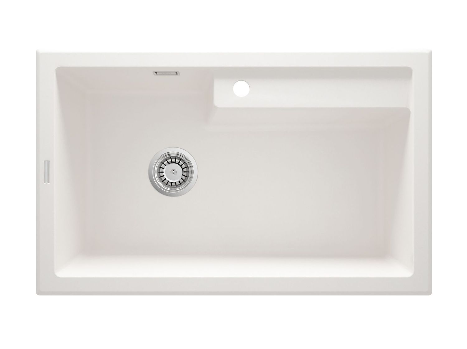 Évier de cuisine encastrable simple bac granit Deante Eridan 80 x 50 cm en alabaster avec vidage automatique