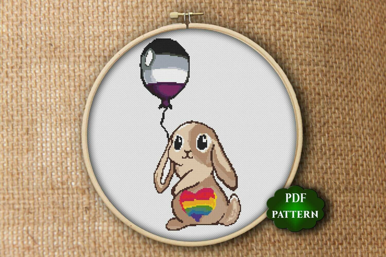 Easter bunny cross stitch pattern LGBT cross stitch pattern PDF
