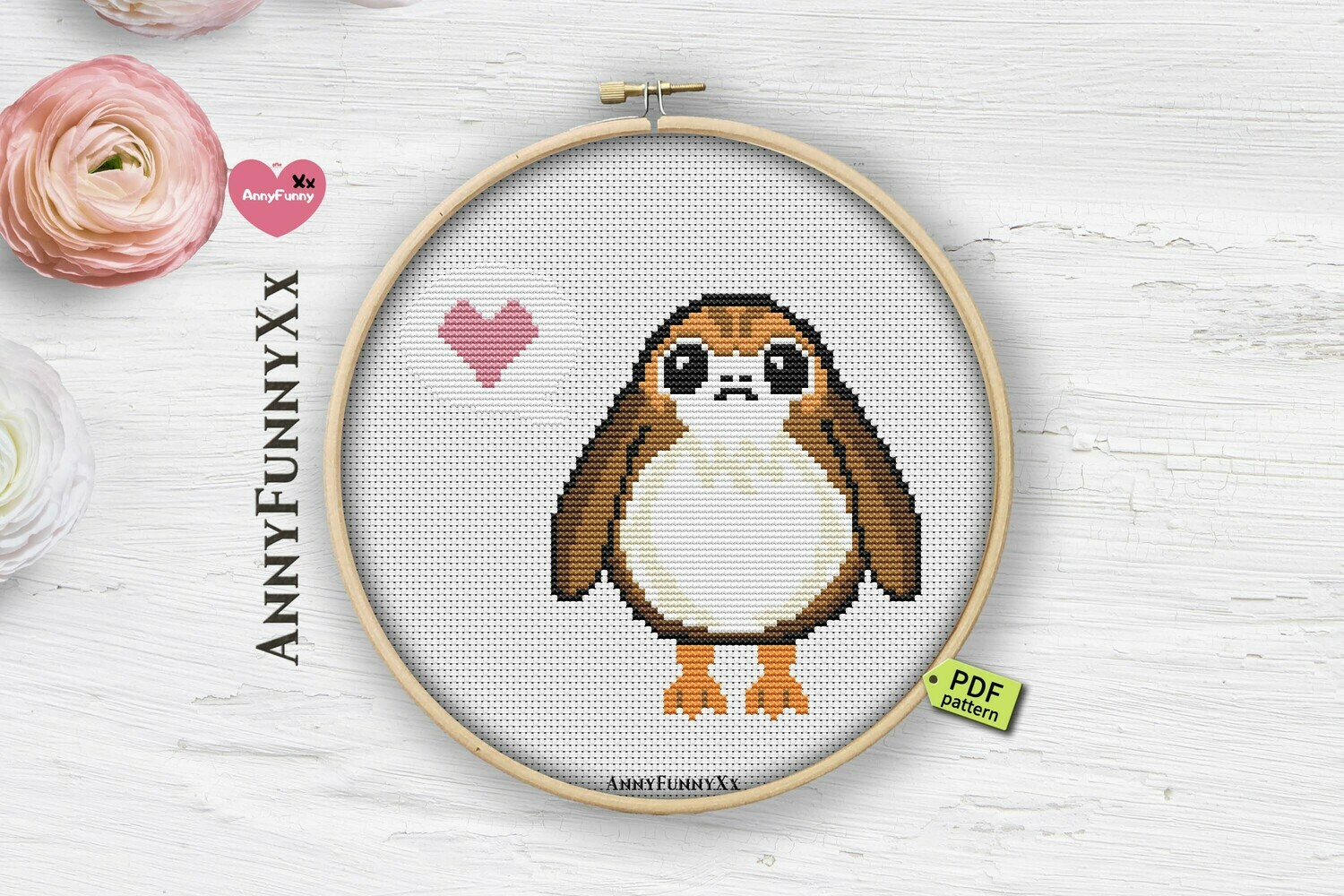 Free cross stitch pattern PDF Porg cross stitch pattern