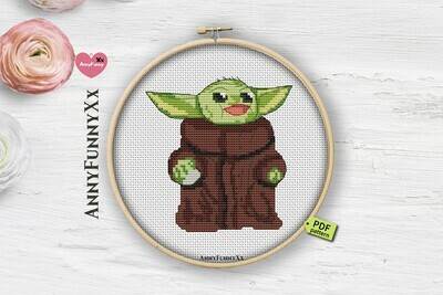 Baby Yoda  cross stitch pattern PDF
