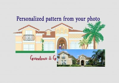 Personalized custom house portraits cross stitch pattern PDF