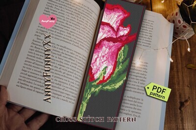 Rose Bookmark cross stitch pattern PDF Flowers handmade bookmarks
  100 days of school DIY, do it yourself present