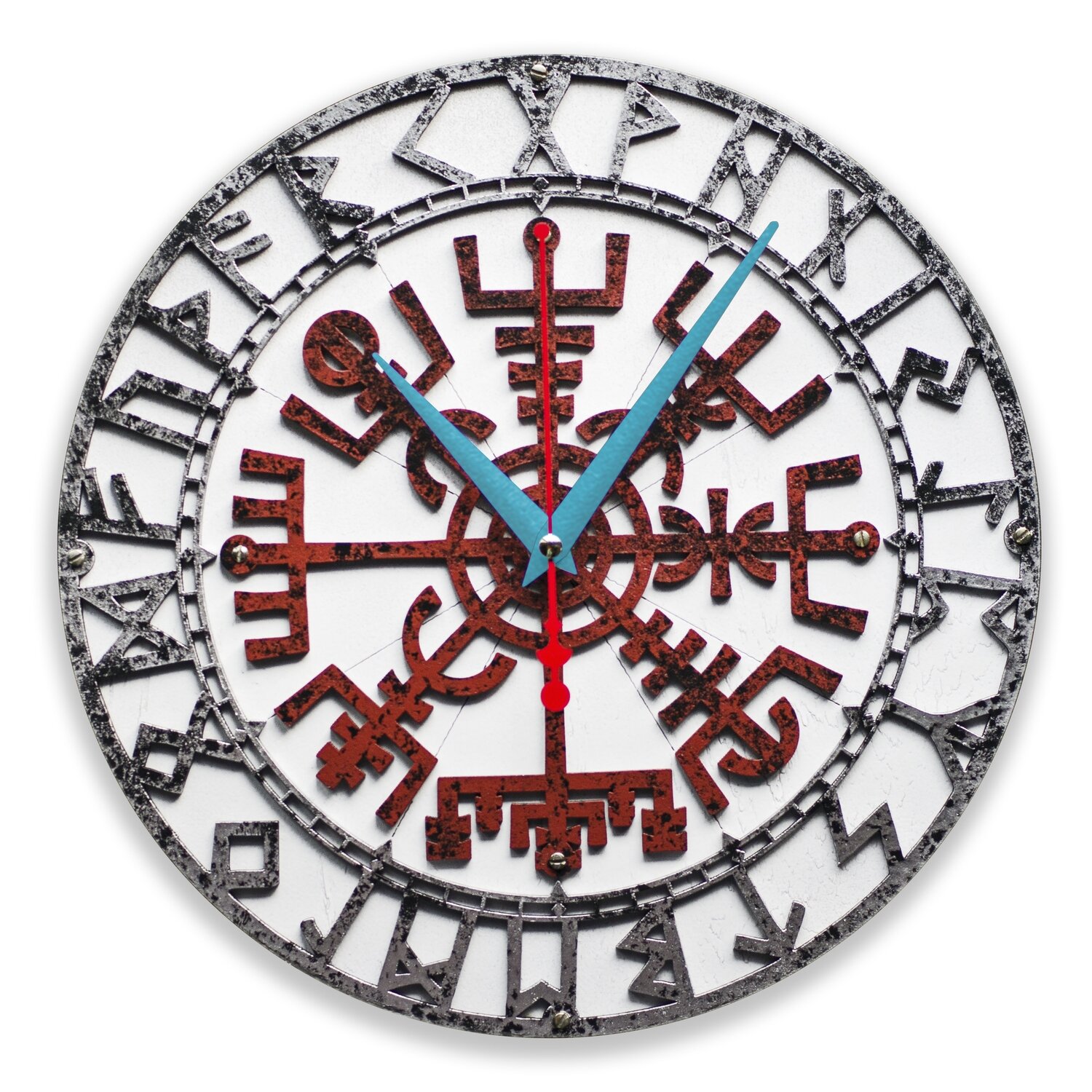 Vegvisir viking compass wooden Wall Clock