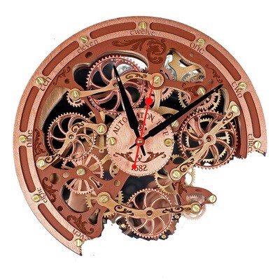 Automaton Bite 1682 Copper and Brown Wall Clock