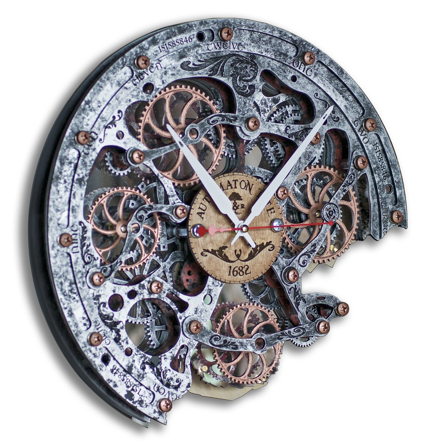 _ Automaton Bite 1682 Metal Jacket Wall Clock