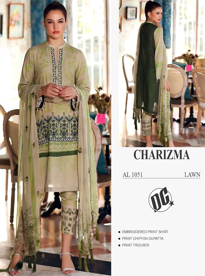 Charizma 3Pc Master Replica Pure Lawn AL 1059