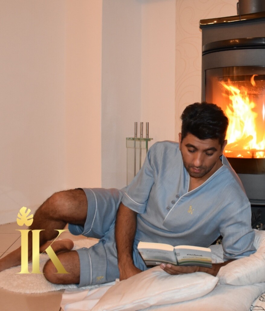 "Dohle" Herren Pyjama-Shorts ^ Leinen - leicht