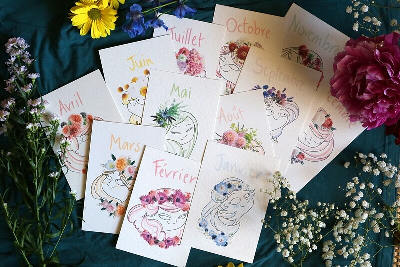 ❀ FLOWERS ❀ LES 12 CARTES POSTALES