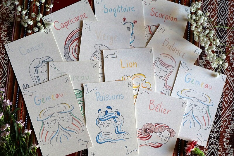 ☆ ASTRO ☆ LES 12 CARTES POSTALES