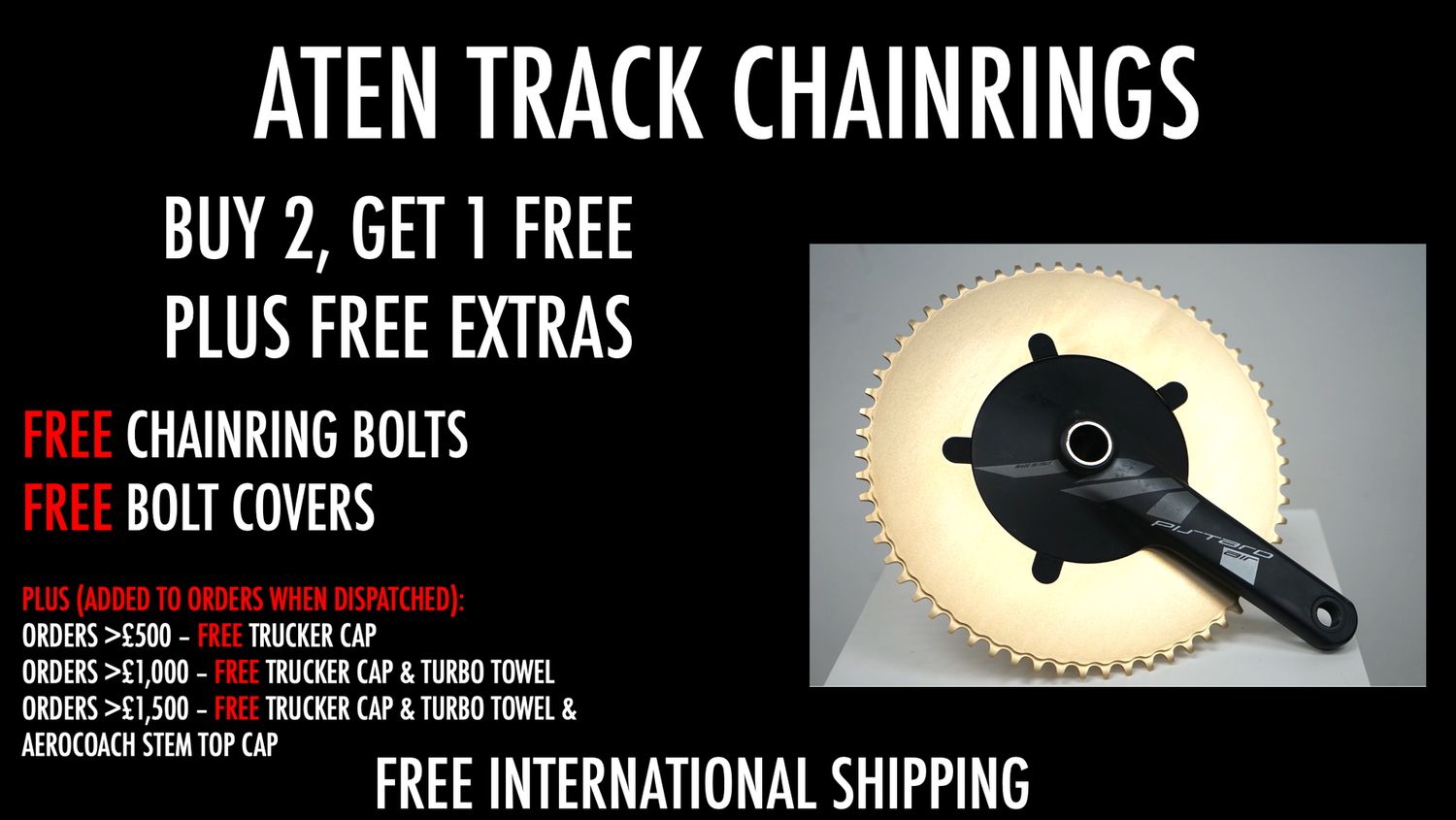 BLACK FRIDAY AeroCoach Aten aluminium/carbon track chainring