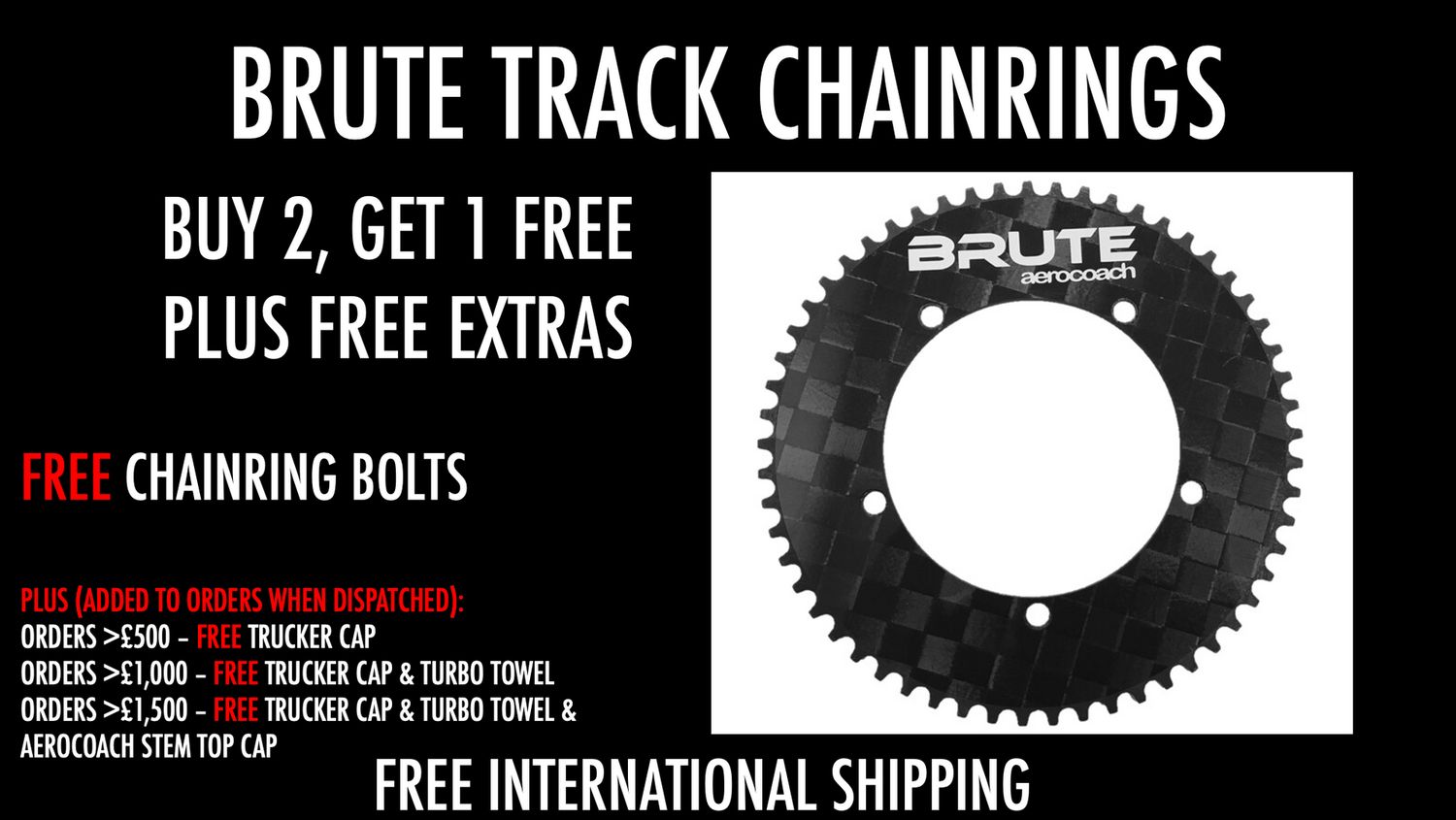 BLACK FRIDAY AeroCoach BRUTE carbon track chainrings BLACK FRIDAY AeroCoach BRUTE carbon track chainrings