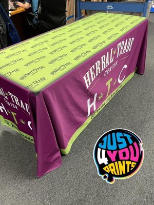 Custom 6ft Table Throw - 3-Sided Event Display