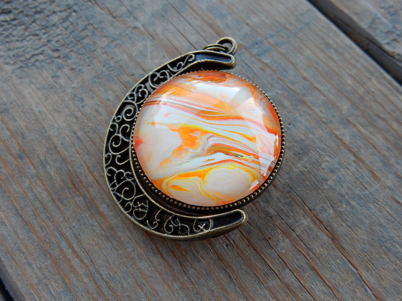 Orange Cream Half Moon Double Sided