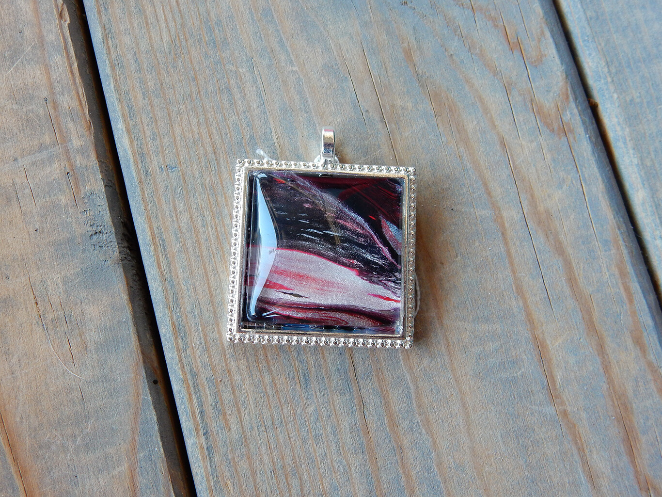 Black &amp; Silver Metallic  Square
