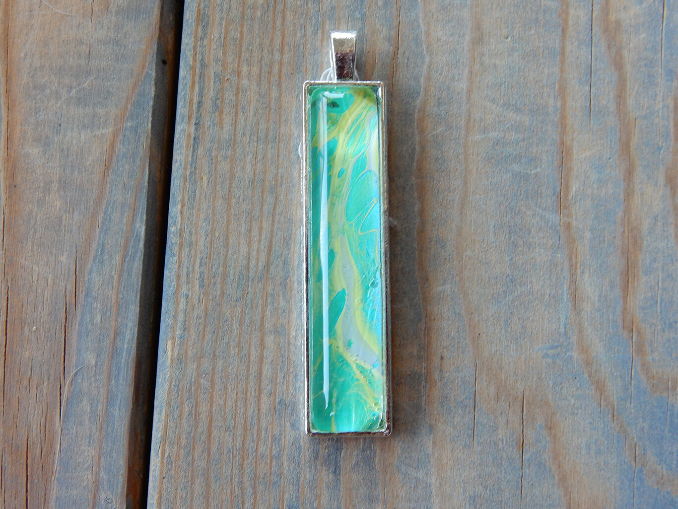 Aqua Color Shift Slim Rectangle