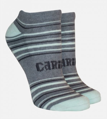 Women's Bamboo Striped Ankle Socks - Heather Gray