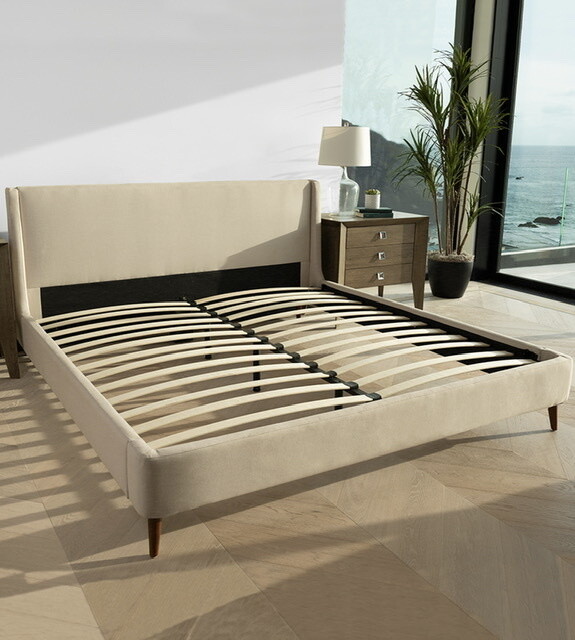 Upholstered Bamboo Bed Frame - Natural