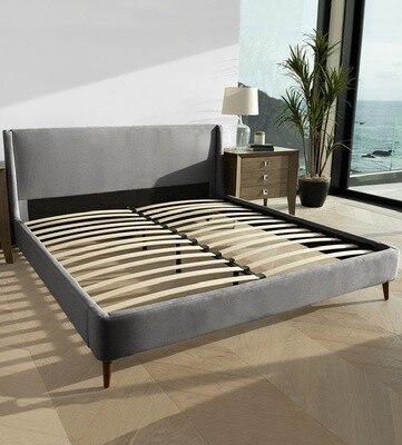 Upholstered Bamboo Bed Frame - Charcoal