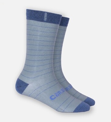 Bamboo Trouser Socks - Light Blue Stripe