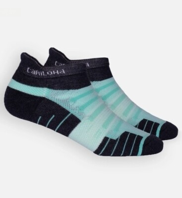 Bamboo Tab Athletic Socks - Carbon Heather/Mint