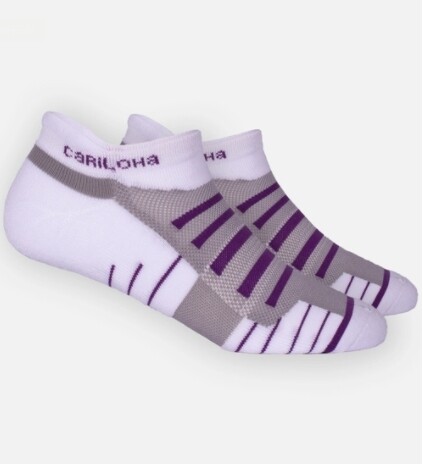 Bamboo Tab Athletic Socks - White/Orchid Bloom